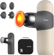 RENPHO Mini Massage Gun with Heat, Portable Percussion Muscle Massager Gun Deep Tissue, Travel Small Handheld Massager
