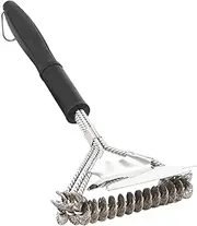 Barbecue Grill Grate Scrub Brush 16.5 BBQ Cleaning Brush Set Grill Utensils Spring and Handle Outdoor BBQ Accessories Easy to Use