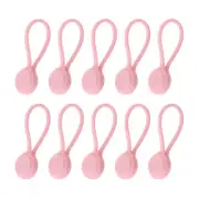 10Pcs Reusable Silicone Magnetic Cable Ties Cord Wrap Organizer Pink