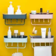 Bathroom Organizer Adhesive Rack Shelf Storage Wall Shelf Shampoo Holder