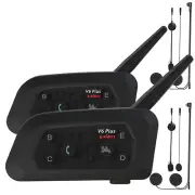 2pcs V6 Plus Headset Motorcycle Helmet Intercom Bluetooth 6 Rider
