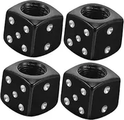 PAMINGONO 4pcs Dice Valve Stem Caps for Cars Stylish Tire Valve Caps for Enhanced Wheel Look and Secure Seal Durable Lightweight Easy to Install for Trucks and Bikes