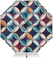 [RPLIFE] Windproof Travel Umbrella, Auto Open Close, Folding Umbrella Compact, Backpack Purse Portable, Ideal for Women, Kaleidoscope