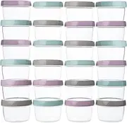 QILZO® Pack of 24 Baby Food Containers 200ml BPA Free Microwave Dishwasher Safe Freezer Container with Lid