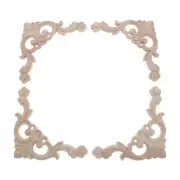 4pcs Unpainted Wood Carved Onlay Applique Corner Decal For Furniture Frame Craft