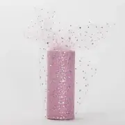 22 Metres LIGHT PINK with SEQUINS Fabric Spool Tulle Roll Wedding Party Events