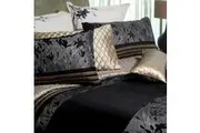 250TC Magnolia Black Embroidered Quilt Cover Set by Canterbury