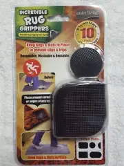 Incredible Rug Grippers 10 Pack New Sealed 8 square 2 round FREE SHIP