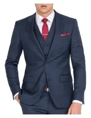 [Ferrari Formalwear] Unique Soft Blue Tonal Check Jacket Regular