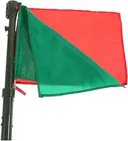 Kisangel Referee Accessory Red Flag Handheld Flag for Match Traffic Safety Sturdy Handle for Training