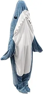 Shark Blanket, Wearable Shark Blanket Fluffy Blanket Adults Hoodie Shark Cuddly Blanket Warm Teenagers/431 (Color : Blue, Size : 170 * 70)