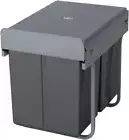 Domestique 40L Twin Slide Out Concealed Waste Bin - for a 400Mm Cabinet - Bottom