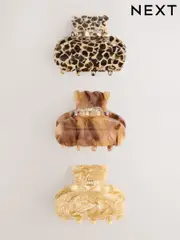Brown Mini Hair Claw Clips 3 Pack (H54217) | $23