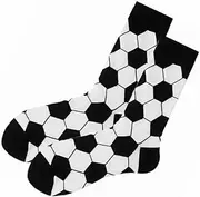 Unisex Black White Football Ball Pattern Socks One Size UK 6-10 EU 40-45, Black, 7.5-10.5 US