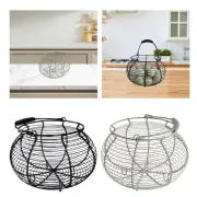 Wire Egg Basket Organizer Decorative Chicken Egg Holder for Food Snack Bread