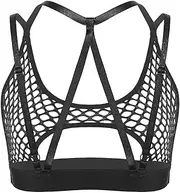 [GRRKDFQ] Women's Erotic Costumes Hollow Out Fishnet Bralette Tops Camisole See Through