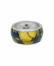 PATRICIA NASH Florian Hinged Bangle Bracelet Positano Limon Multi Silver Ox Tone