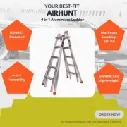 DR LADDER - AIR HUNT M22 (5 STEPS) MULTI-PURPOSE ALUMINUM LADDER (AS/NZS) DRAH22