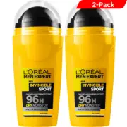 2 L'Oréal Loreal Men Expert, Deodorant, Invincible XXL Sport Deo-roll-on, 50 ml