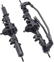 1/10 Front and Rear Axle Set for 1:10 RC Cr&awler Ax&ial SCX10 II 90046 90047 Upgrade Parts RC Car Fr&on&t Rear Straight Complete Axle Aluminum Front & Rear Portal Axles(Front and Rear)