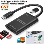 Card Reader USB 3.1 Type C to USB 3.0 OTG Adapter TF/Micro SD Memory Phone AU
