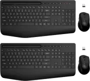 Wireless Keyboard and Mouse Combo 2 Pack - Full-Sized 2 PACK, Black-2pcs