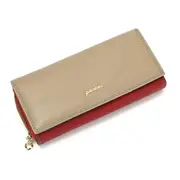 Women Long Zipper Wallet Large Leather Buckle Clutch Bag Purse