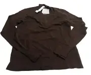 Fabletics Brown Long Sleeve Feather Tech Half Zip Top Small