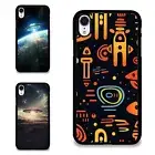 Hard Black Case For iPhone XS 11 12 13 14 15 16 Pro Max UFO aliens cartoon Print