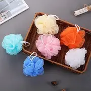 aoozleny Bath Sponge Shower Loofahs Exfoliator Scrubber Ball (20g/pcs) Mesh Pouf Bath Scrunchies Body Wash Puff (Set of 4) Random Color