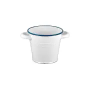 Urban Style Enamelware 1L Ice Bucket Container Cooler w/ Hollow/Handles White