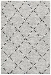 Macey Black Ivory Lattice Wool Rug