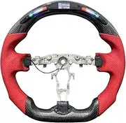 Xuanqingyi Store Carbon Fiber Sport Steering Wheel Compatible With 370z 2008+ Perforated Leather Racing Steering Wheel Modification Accessories(Style 3)