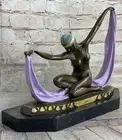 Signed Mirval Beginner Pose Dancer Bronze Sculpture Art Deco Figurine Figure Art