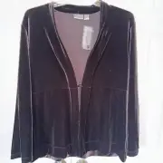 NWT CHICOS Women's Basic Velvet Sully Jacket Mohawk Brown Size 3 XL $88
