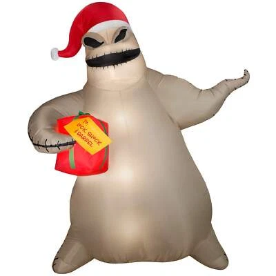 Gemmy Giant Airblown Inflatable Oogie Boogie with Present for Lock, Shock and Ba