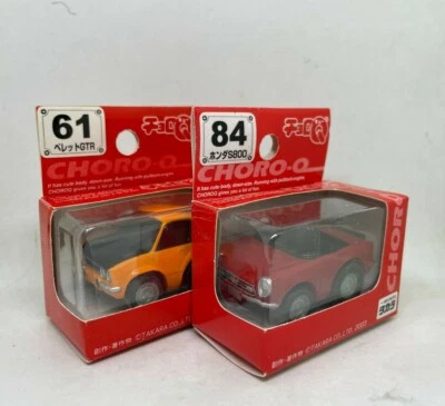 CHORO Q HONDA S800 , ISUZU BELLET GTR REDBOX 61-84 2 CARS SET TOMY TAKARA