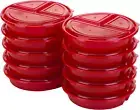 BPA Free Meal Prep round 3-Comparment Container, Set of 10 – Microwave & Dishwas