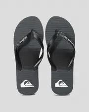 [Quiksilver] Quiksilver Men's Molokai Stripe Flip Flops Slippers in Grey Size 4 4 Grey