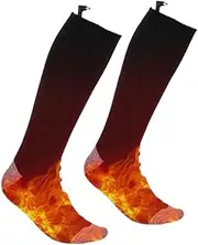 KOKOCCBD Heated Socks for Men Women, 3.7V 4000mah Rechargeable Winter Warm Thermal Thick Long Ski Socks Foot for Cold Weather Hiking Skating Cycling Fishing
