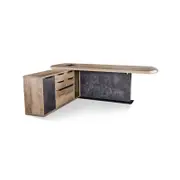 Modern Furniture MAGNUS Executive Office Desk with Left Return 2.4M - Tobacco
