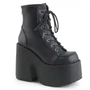 Demonia Camel-203 Gothic Punk Chunky Heels Platform Black Ankle Boots