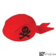 U. S. Toy Pirate Skull & Crossbones Headscarf Halloween Costume Hat, Red Blac...