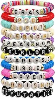 [Leanockesa] Friendship Bracelets Lover Fearless Reputation Bracelet for Music TS Album Inspired Bracelets Summer Beach Bohemian Layering Bracelets Set Friendship Gifts
