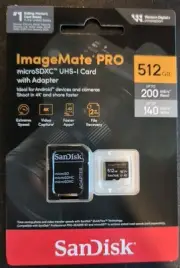 Sandisk ImageMate PRO 512GB microSDXC UHS-1 Card With Adapter Brand New