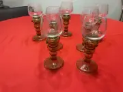 7 Theresienthal Bavaria Wine Cocktail Glasses Hand Blown