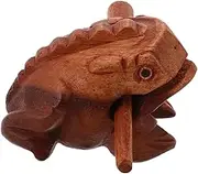 ibasenice Frog Noise Maker Wood Musical Instrument Percussive Frog Desk Toy Small Animal Figurine for Boys and Girls