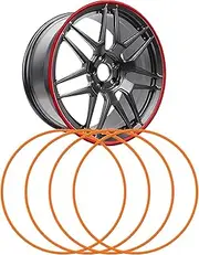 Wheel Rim Protector Decor Ring(15-22''), 4Pcs Universal Anti-Scratch Tire Rim Guard, Car Refitting Trim Kit, Self-Adhesive, Easy Installation, Car Wheel Rim Protectors Guard,21in,Orange