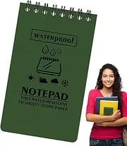 Write In The Rain Notebook,Waterproof Field Notebook - Portable Pocket Notepad, Top-Spiral Memo Note Pads 50 Pages For Work School Recording