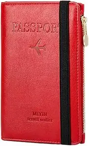 [Generic] Blocking Leather Card Wallet, Premium Wallet, 2025 New Genuine Leather RFID Blocking Card Holder Organizer Pocket Mini Minimalist Wallets(Red,2PCS)